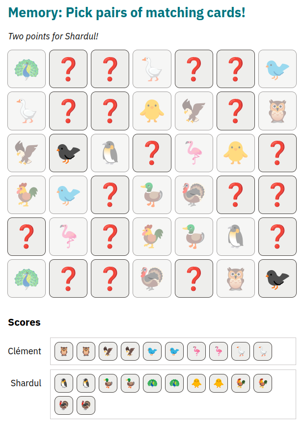 An ongoing game of memory